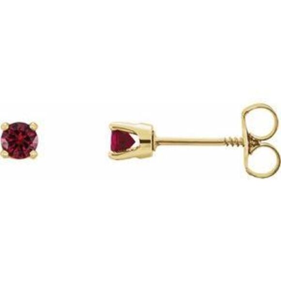 14K Yellow Natural Mozambique GarnetEarrings